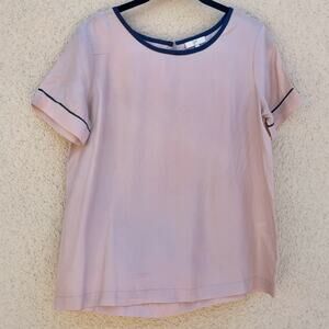 Joie Dusty Pink Silk Short Sleeve Top XS